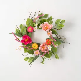 14.5"H Sullivans Vibrant Floral Small Wreath, Multicolor