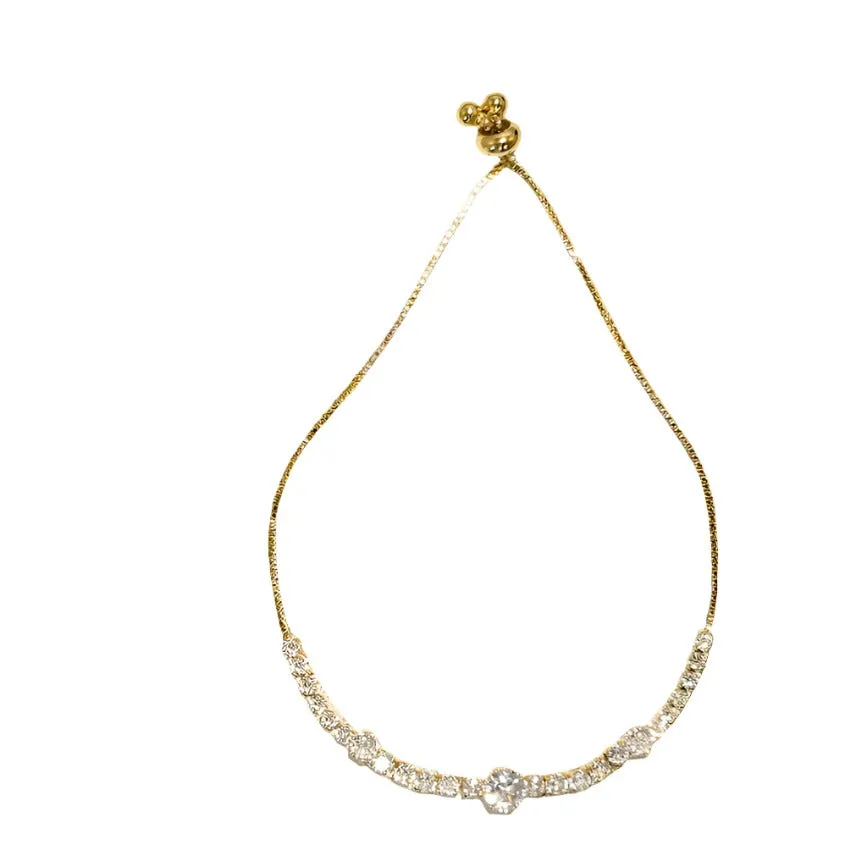 18KT Gold  Plated Tennis Chain Bracelet with 5A Zirconia