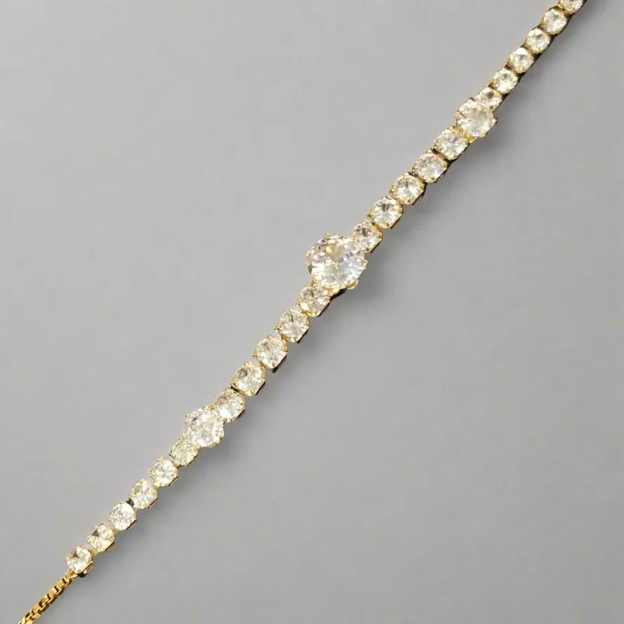 18KT Gold  Plated Tennis Chain Bracelet with 5A Zirconia