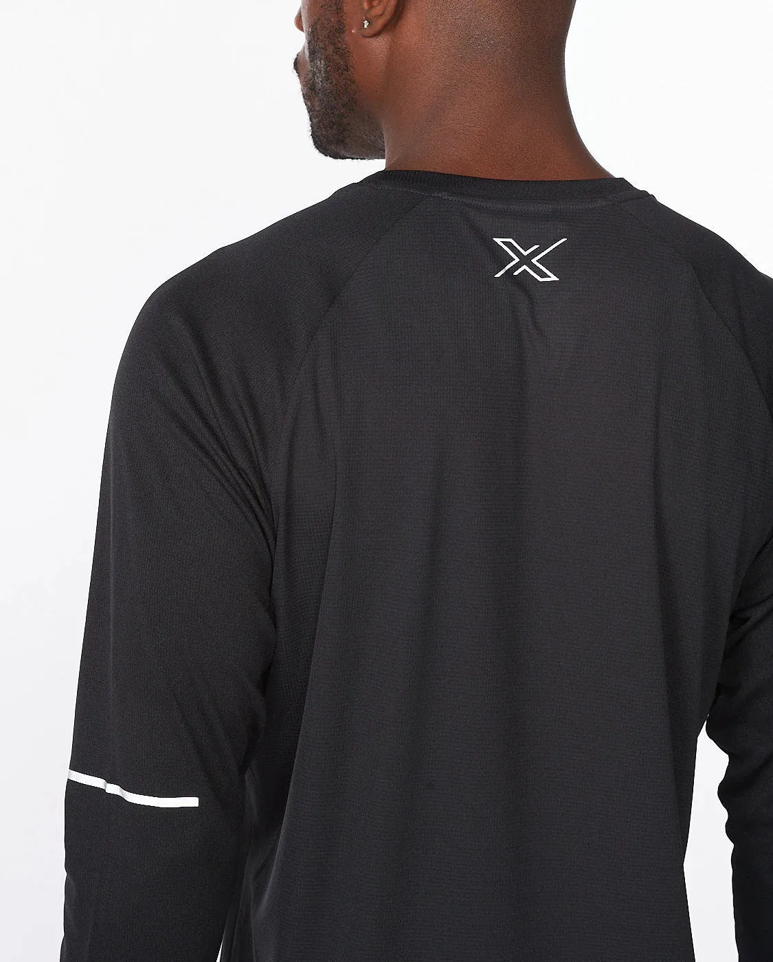 2XU Mens Aero Long Sleeve Tee - Black/Silver Reflective