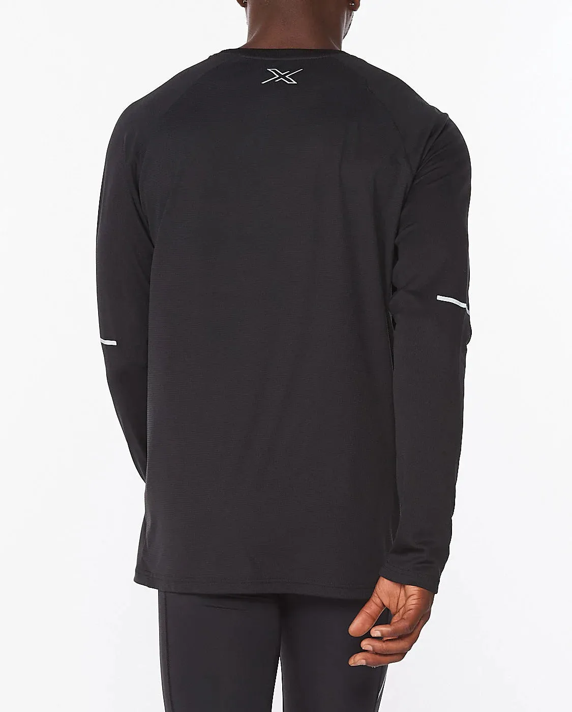 2XU Mens Aero Long Sleeve Tee - Black/Silver Reflective