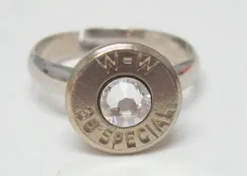 38 Special Nickel Bullet Ring, Silver Plated, Adjustable, Real Bullet!