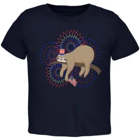 4th Of July Sloth Patriotic Cute Fireworks Toddler T Shirt