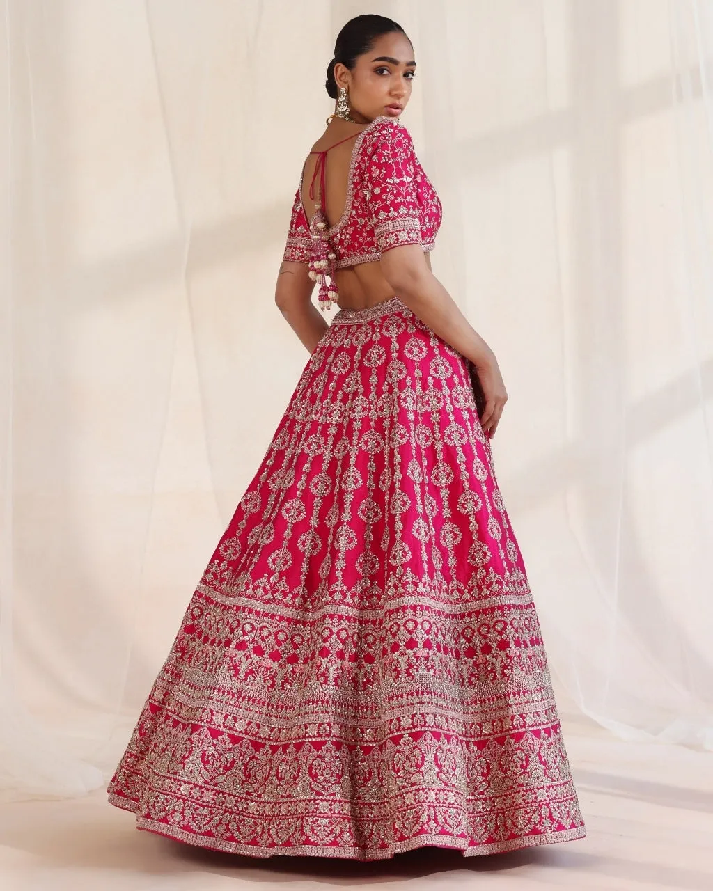 Aarya Fuchsia Embroidered Lehenga Set