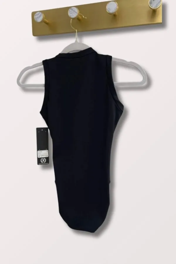 Adult Wrap Front Tank Leotard - Black