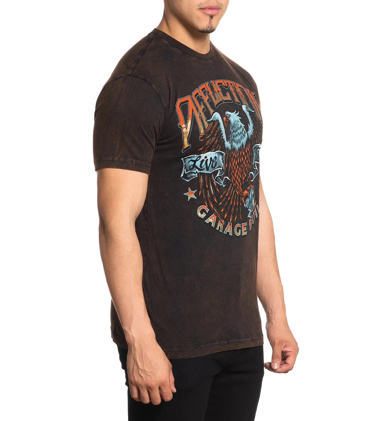 Affliction AC Wind Rider T-Shirt Black/Brown Lava Wash