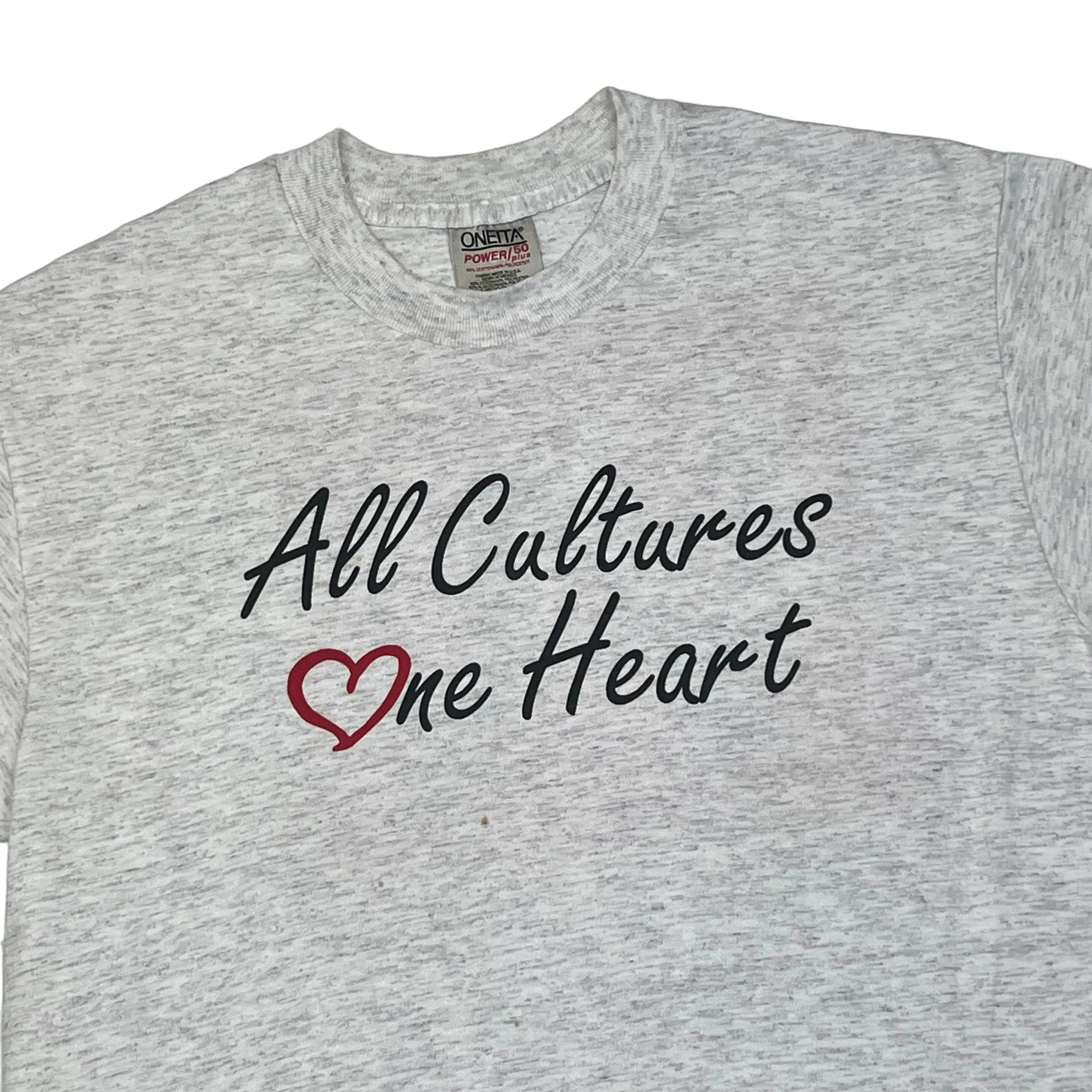 All Cultures One Heart Grey T-shirt