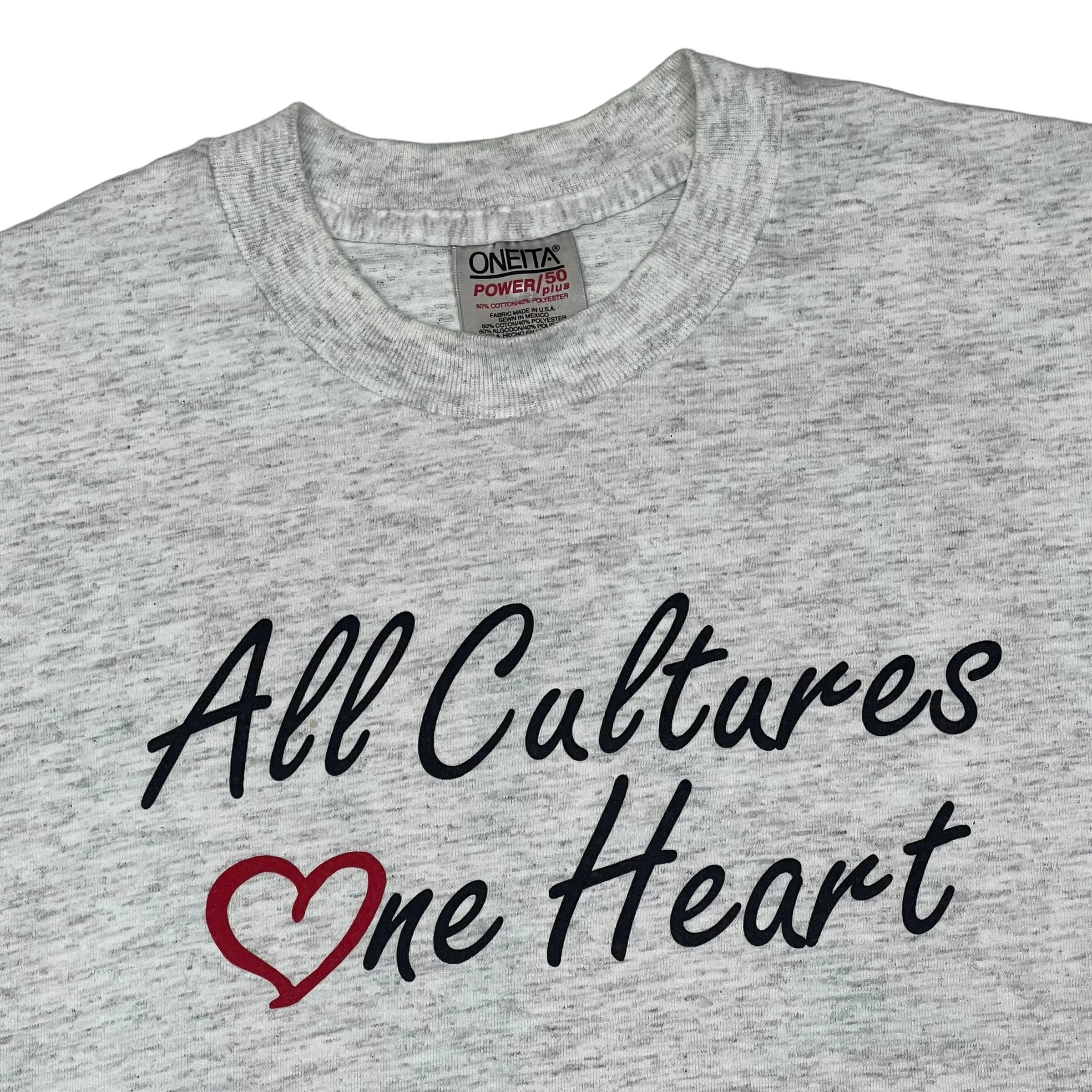 All Cultures One Heart Grey T-shirt