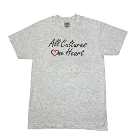 All Cultures One Heart Grey T-shirt