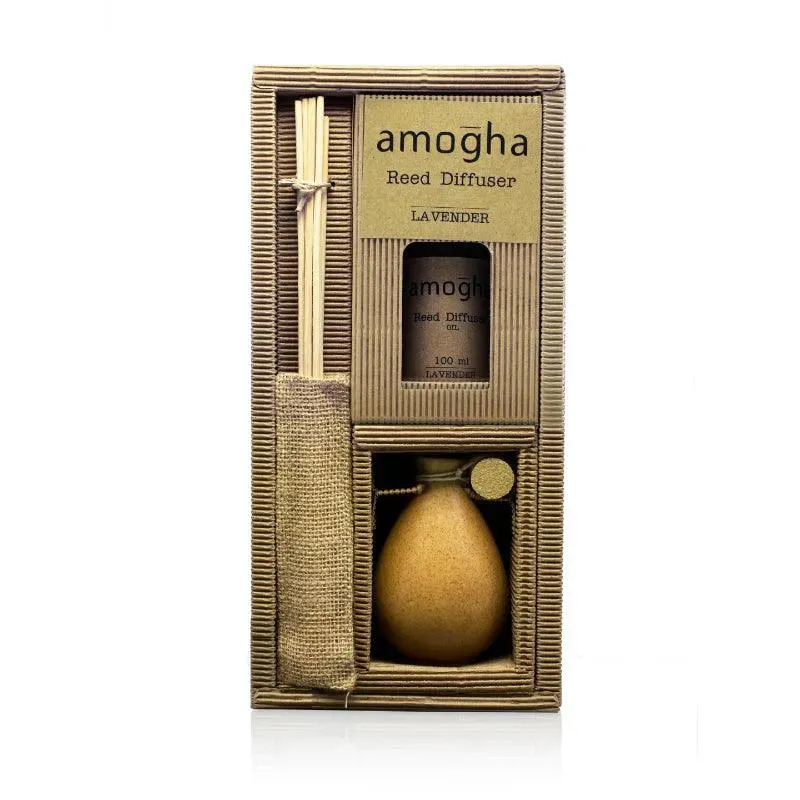 Amogha Reed Diffuser | Diffuser Oil | Multiple Fragrances | 5 x 2 x 11 inches