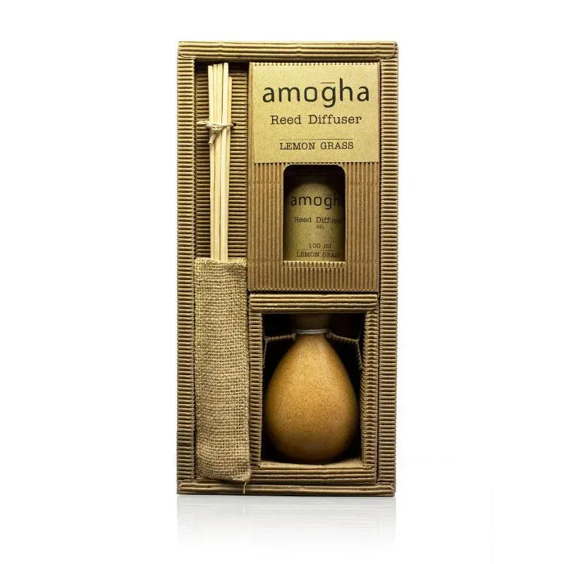 Amogha Reed Diffuser | Diffuser Oil | Multiple Fragrances | 5 x 2 x 11 inches