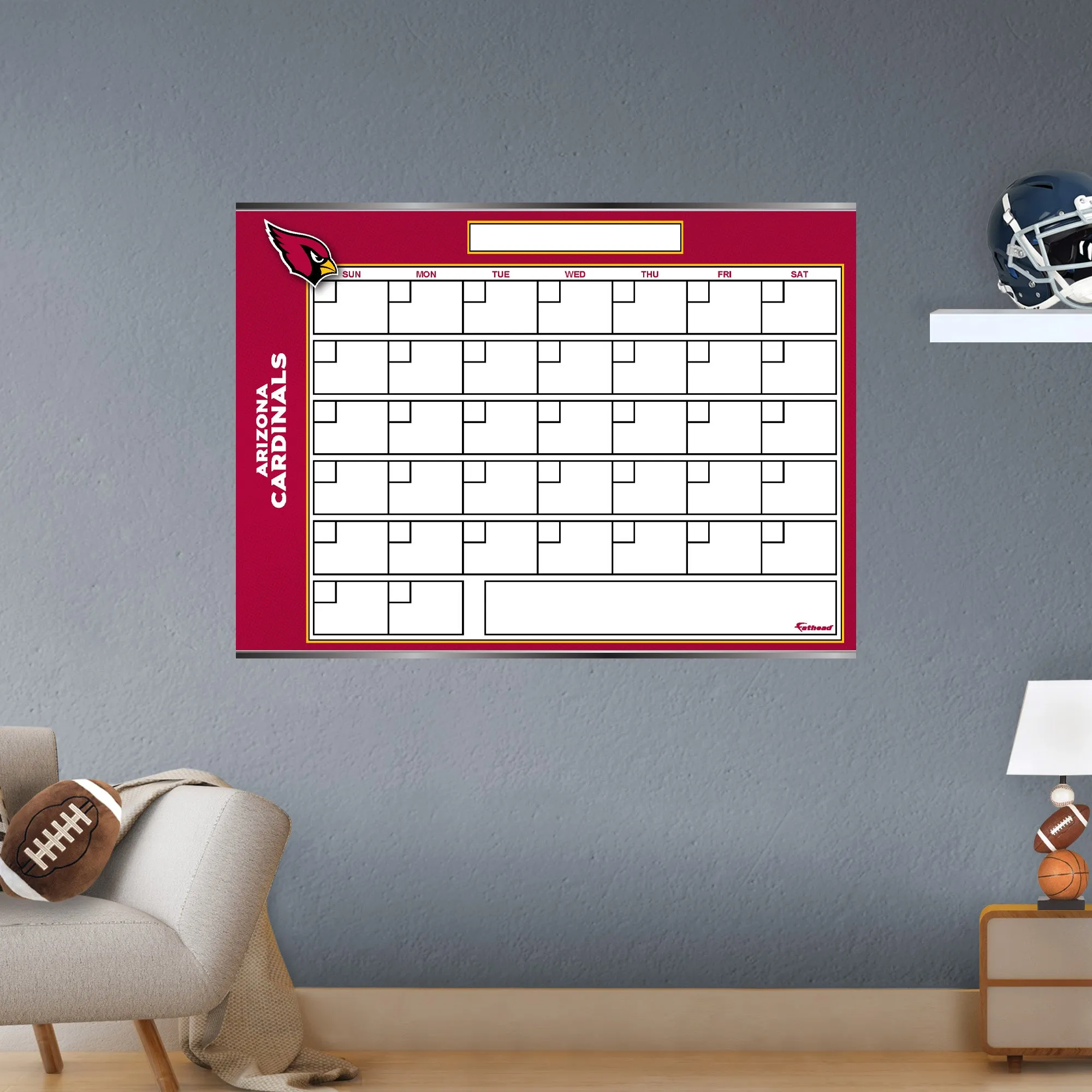 Arizona Cardinals: Dry Erase Calendar - Officially Licensed NFL Removable Adhesive Decal