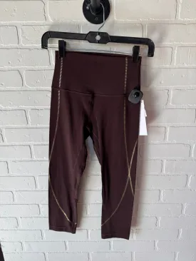 Athletic Leggings Capris By Lululemon In Brown & Gold, Size: 4