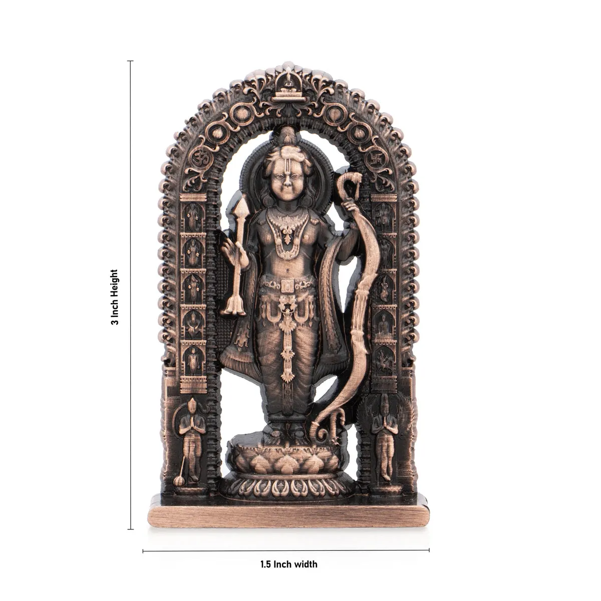 Ayodhya Rama Idol - 3 x 1.5 Inches | Zinc Statue/ Copper Polish Ayodhya Ramar Statue for Pooja