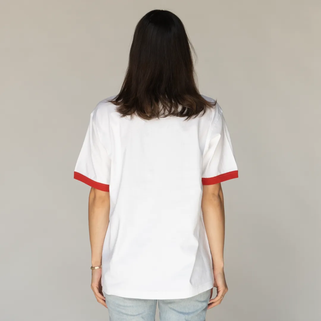 Barb S/S Ringer Tee - White/Red