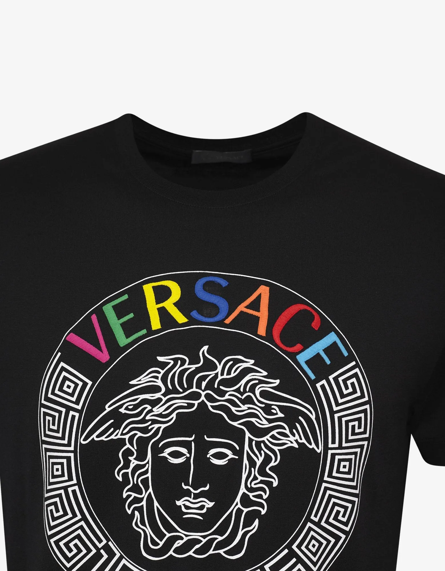 Black T-Shirt with Multicolour Medusa Logo -