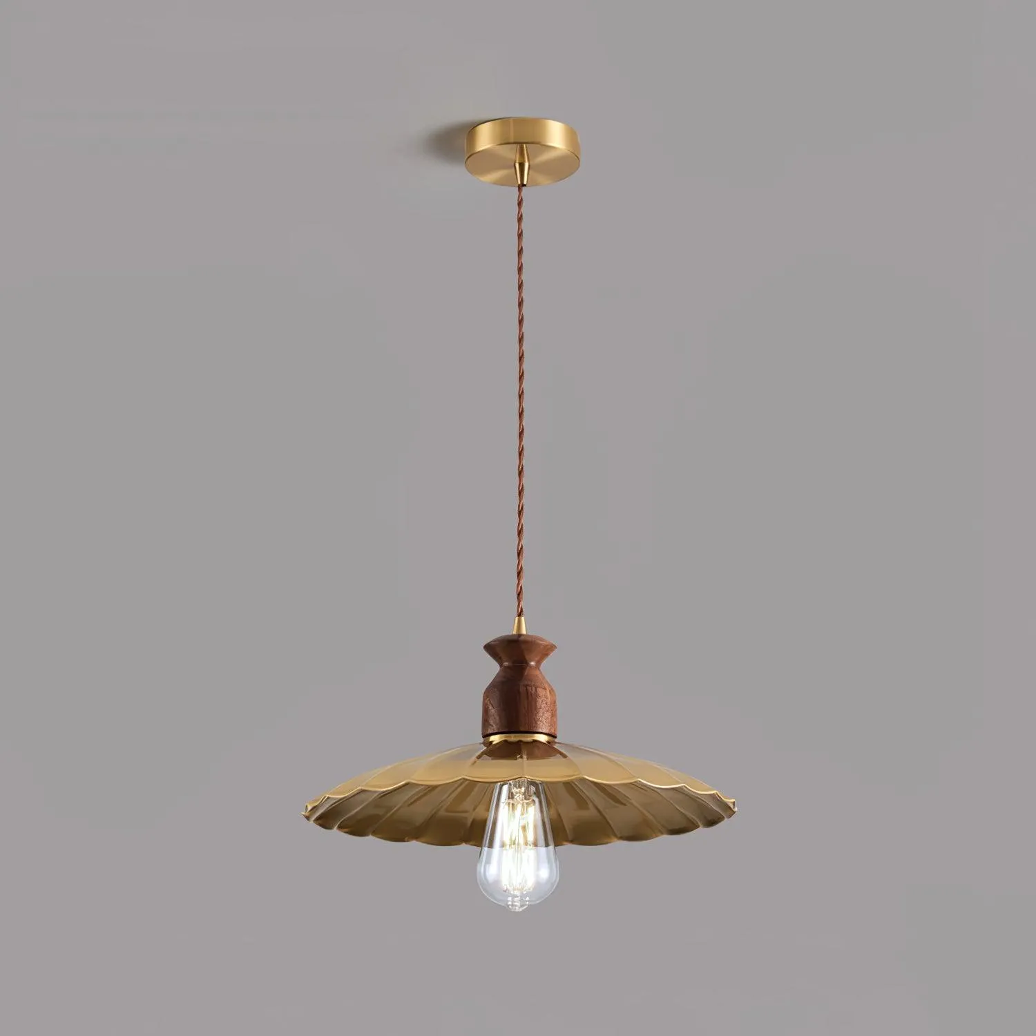 Brass Crest Pendant Light