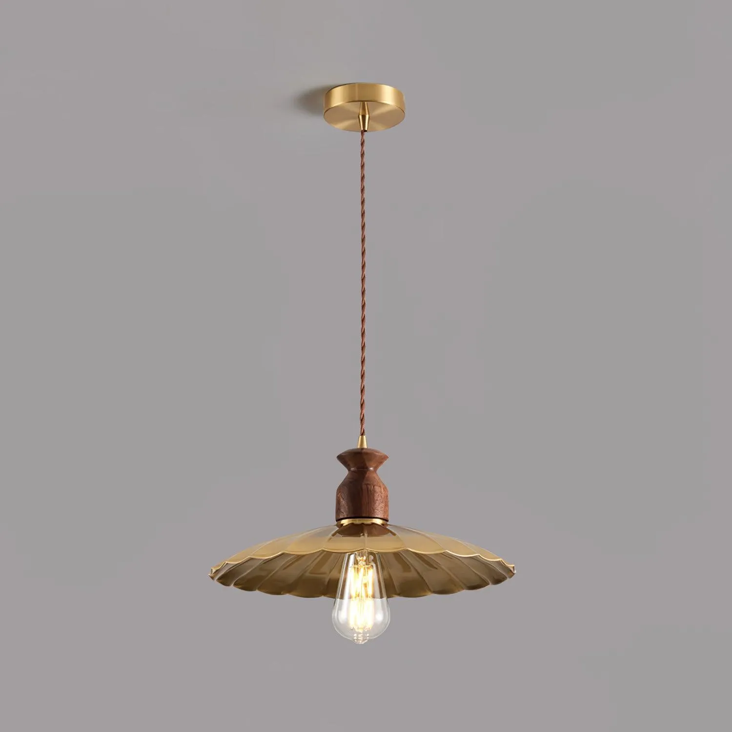 Brass Crest Pendant Light