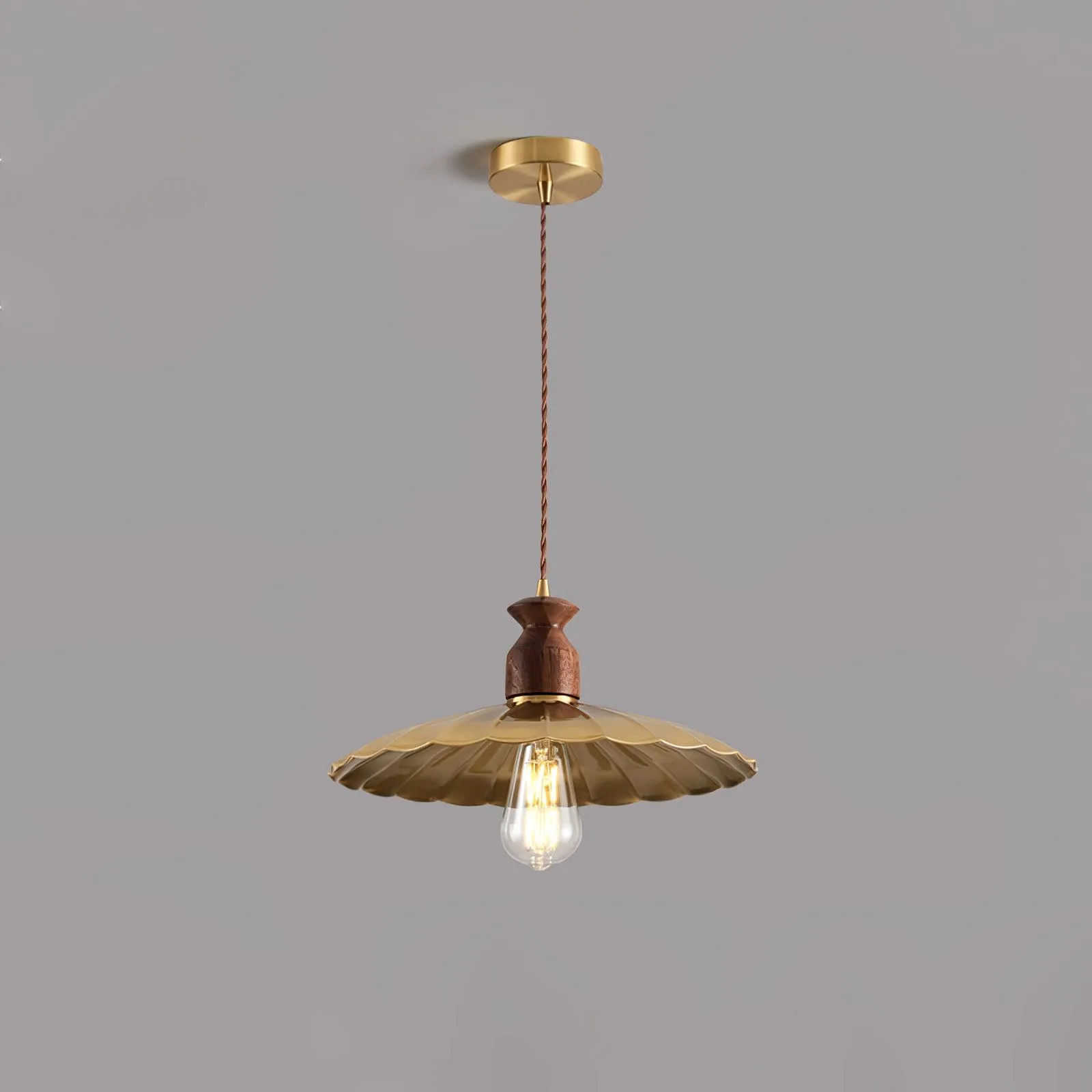 Brass Crest Pendant Light