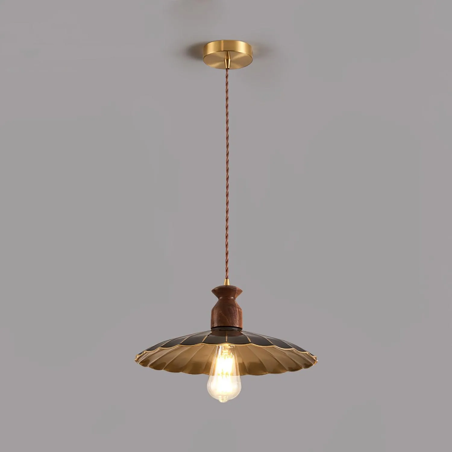 Brass Crest Pendant Light