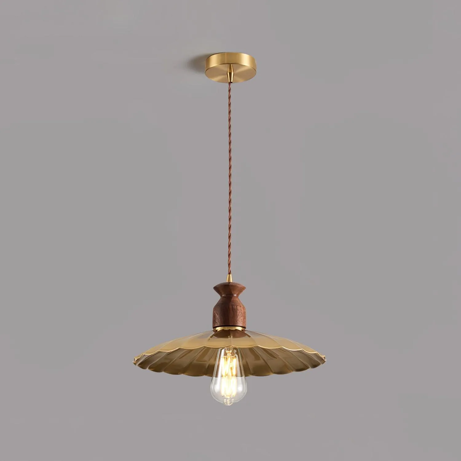 Brass Crest Pendant Light