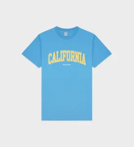 California T-Shirt - Malibu Blue/Gold