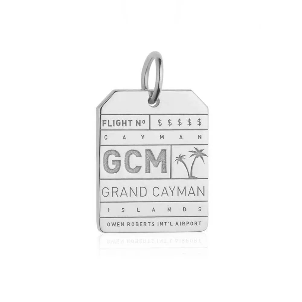 Cayman Islands GCM Luggage Tag Charm Silver