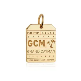 Cayman Islands GCM Luggage Tag Charm Solid Gold