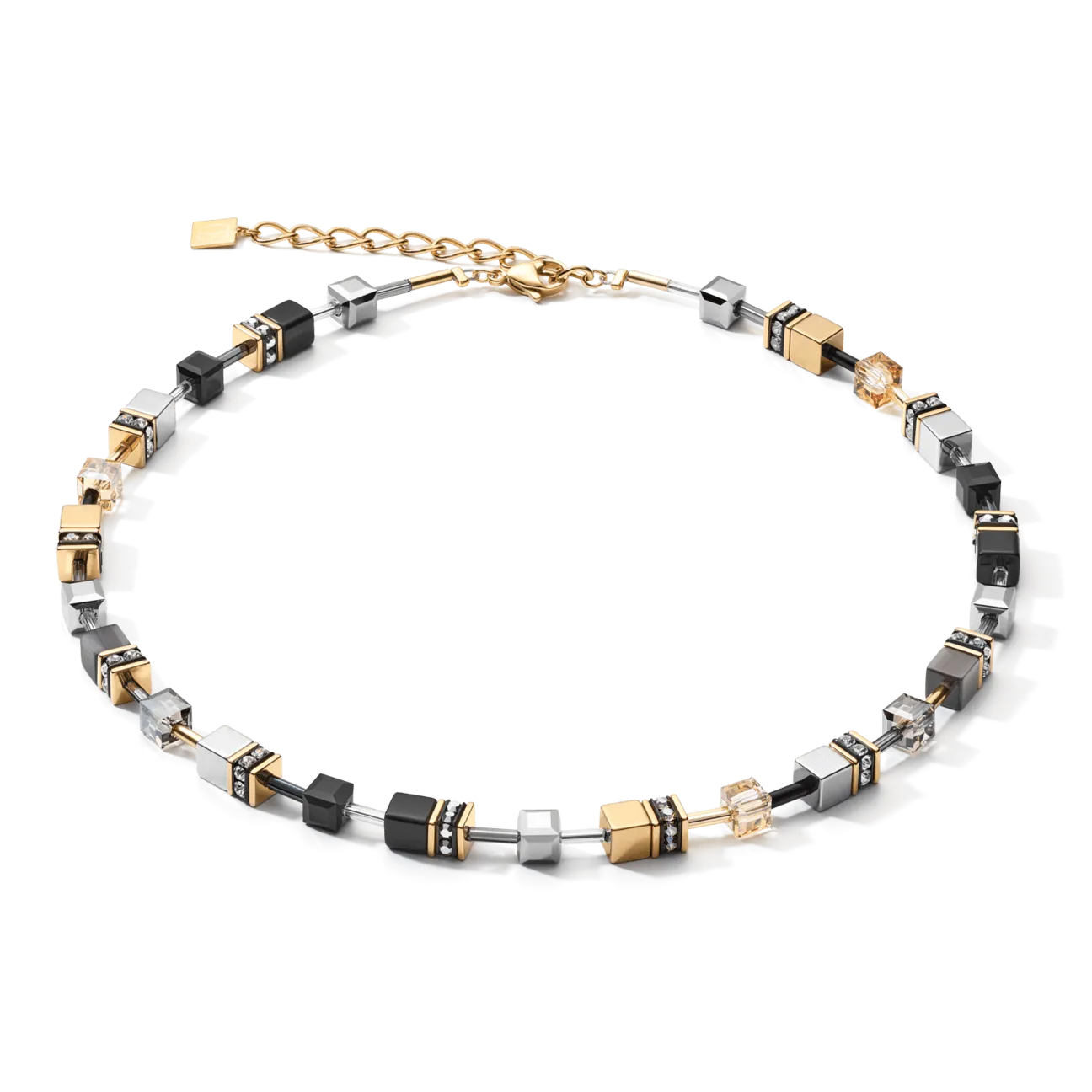 Coeur De Lion GeoCUBE® Grey Gold Necklace