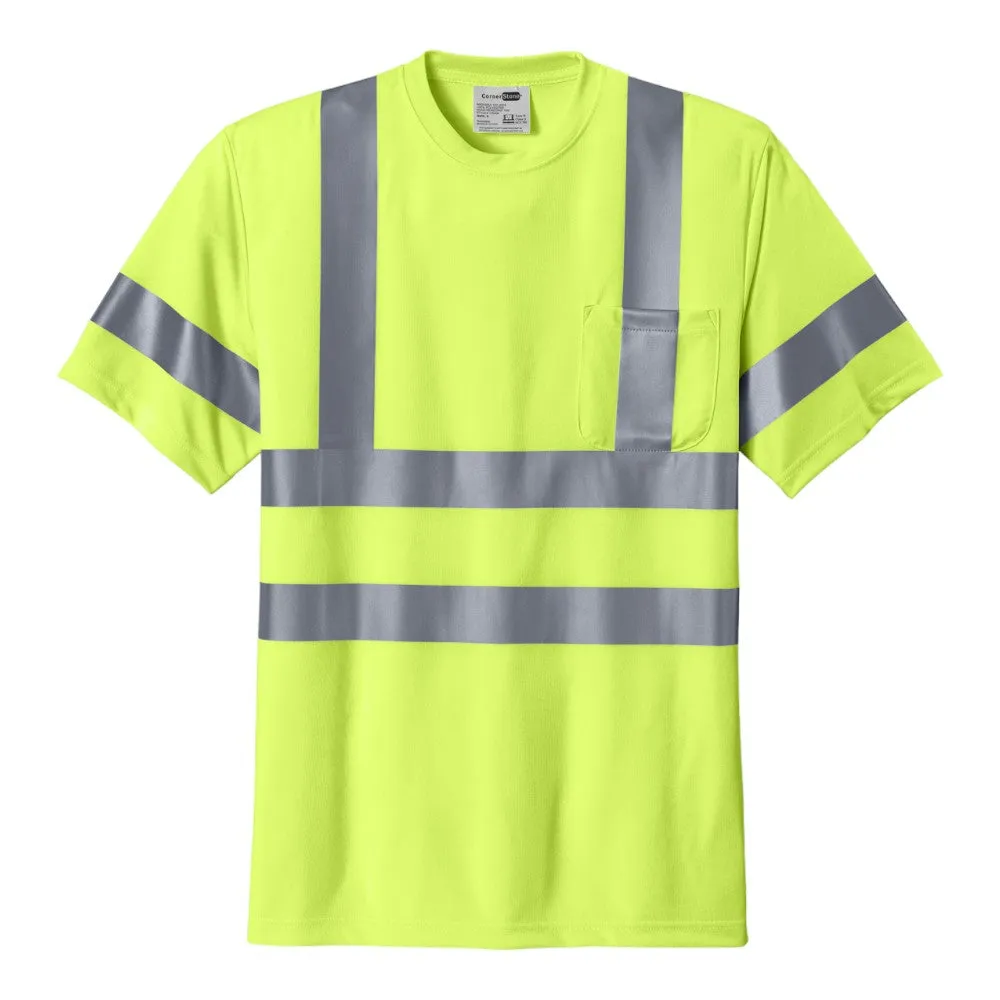 CornerStone ANSI 107 Class 3 Short Sleeve Snag-Resistant Reflective T-Shirt CS408