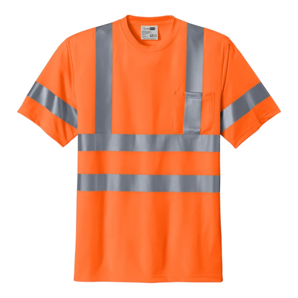 CornerStone ANSI 107 Class 3 Short Sleeve Snag-Resistant Reflective T-Shirt CS408