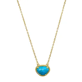 December Birthstone Necklace turquoise silver gold