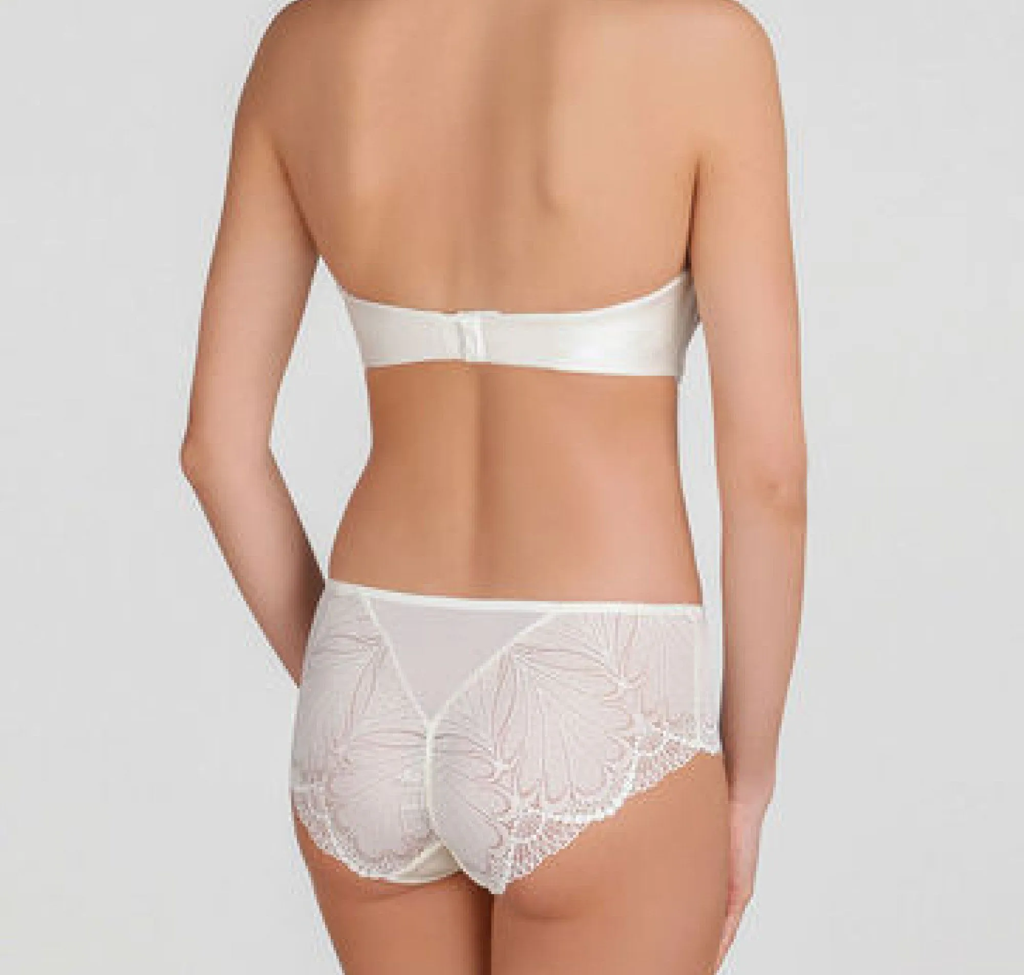 Deco lace strapless [Ivory]