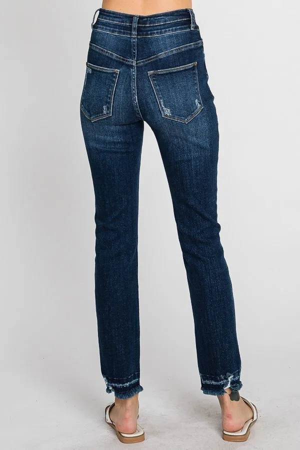 Destroyed Super High Rise Stretch Slim Straight