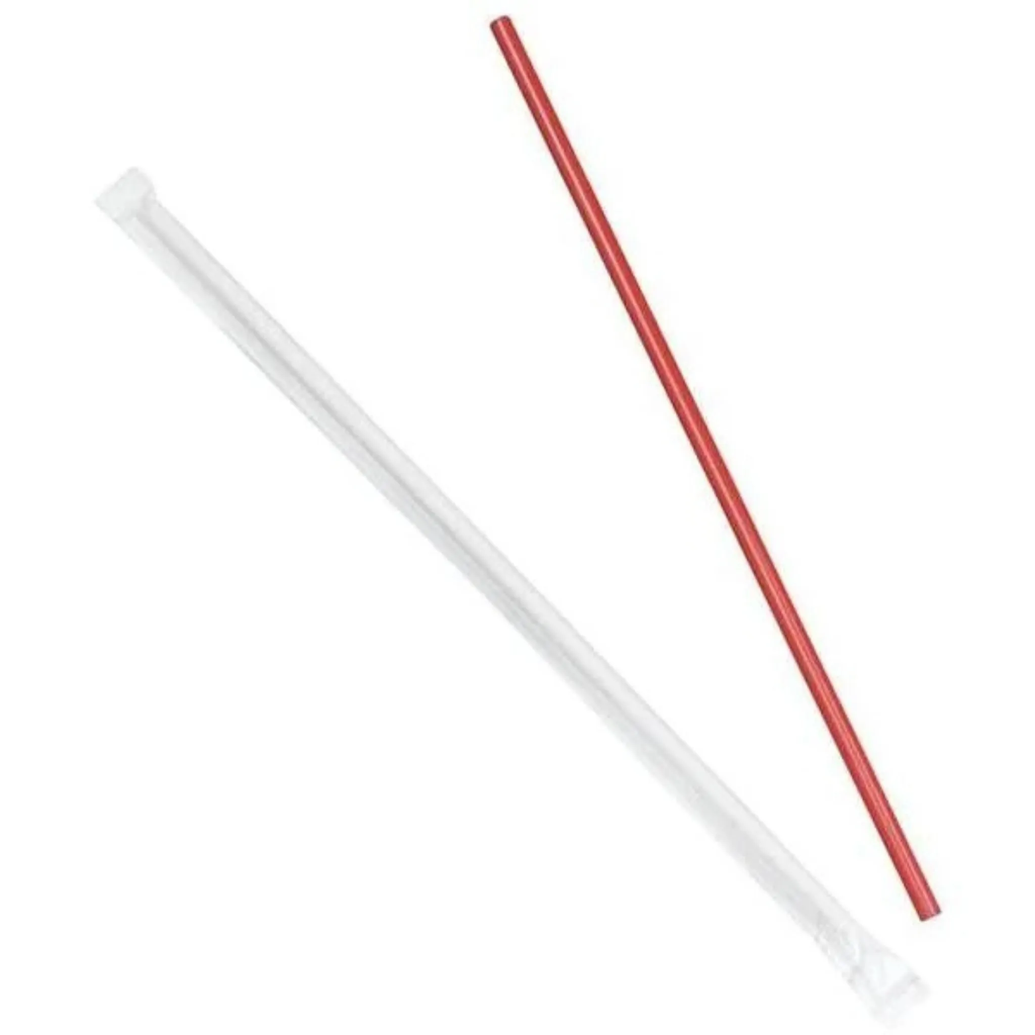 Dixie® 10.25" Jumbo Wrapped Plastic Straws, Red (48 Case Per Pallet)