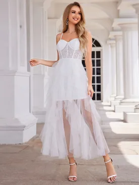 Exquisite Sweetheart Tulle Evening Dress With Spaghetti Straps