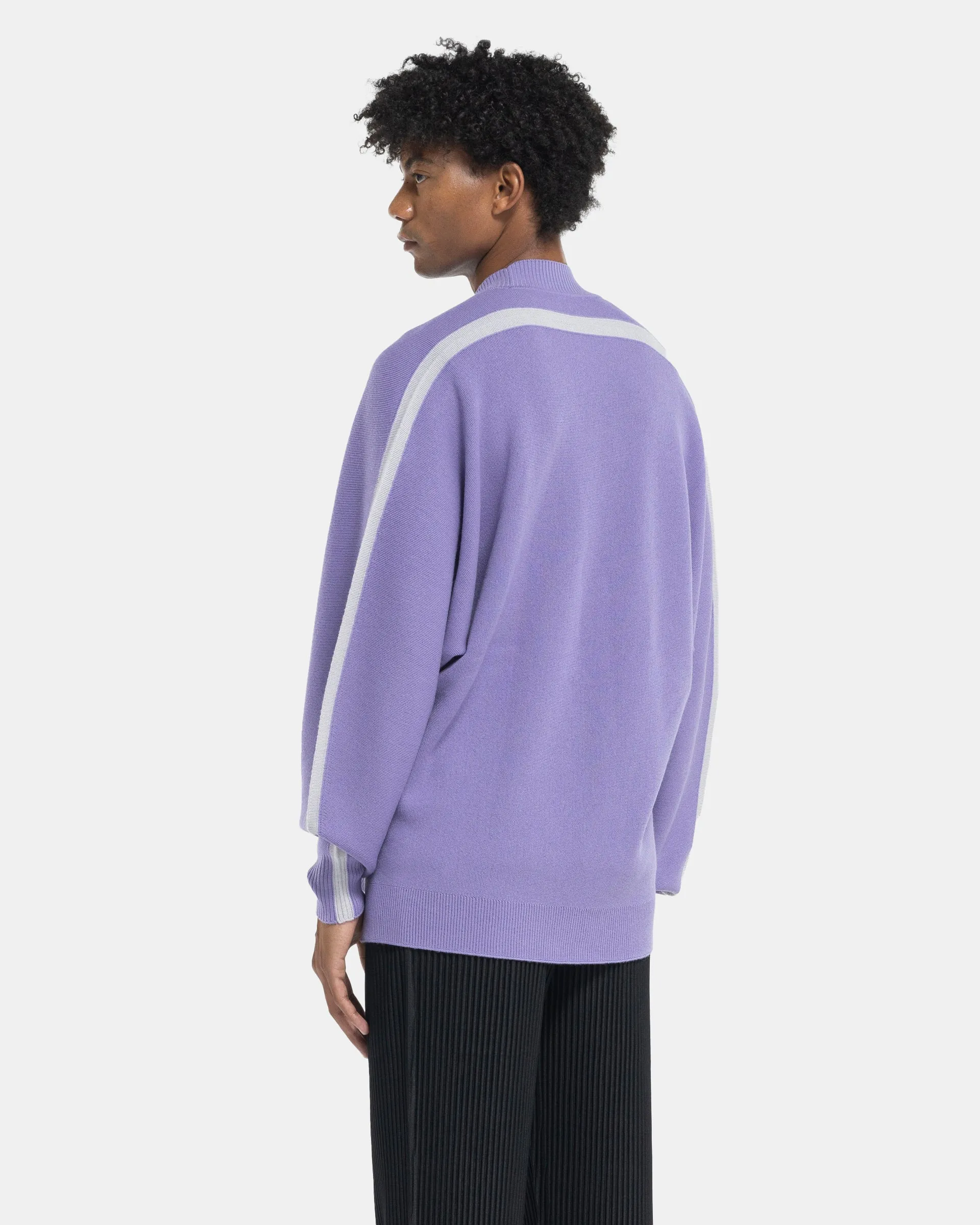 Framework Knit Mockneck in Purple