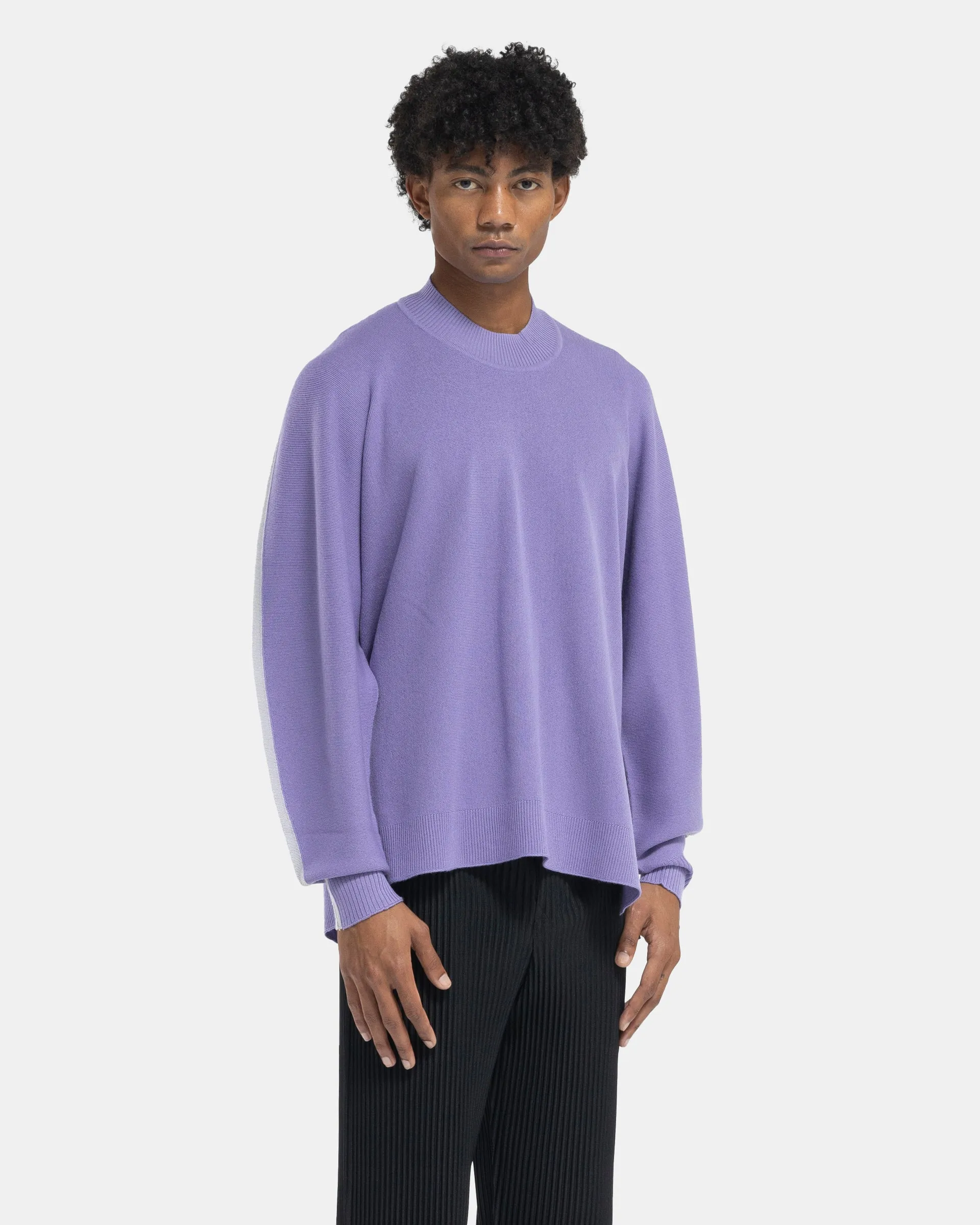 Framework Knit Mockneck in Purple