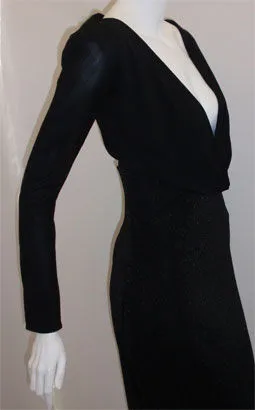 GIANNI VERSACE 1996 Black Couture Gown with Drape Front, Provenance Courtney Love