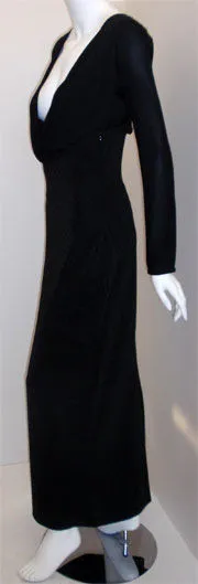 GIANNI VERSACE 1996 Black Couture Gown with Drape Front, Provenance Courtney Love