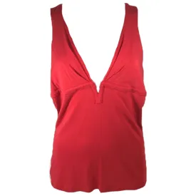 GIANNI VERSACE Red V- Neck Tank Top Size 44