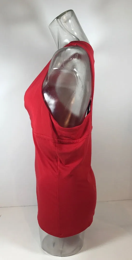 GIANNI VERSACE Red V- Neck Tank Top Size 44