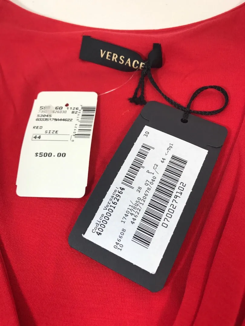 GIANNI VERSACE Red V- Neck Tank Top Size 44