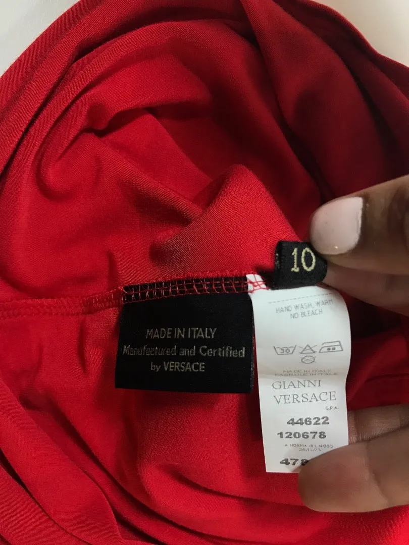 GIANNI VERSACE Red V- Neck Tank Top Size 44