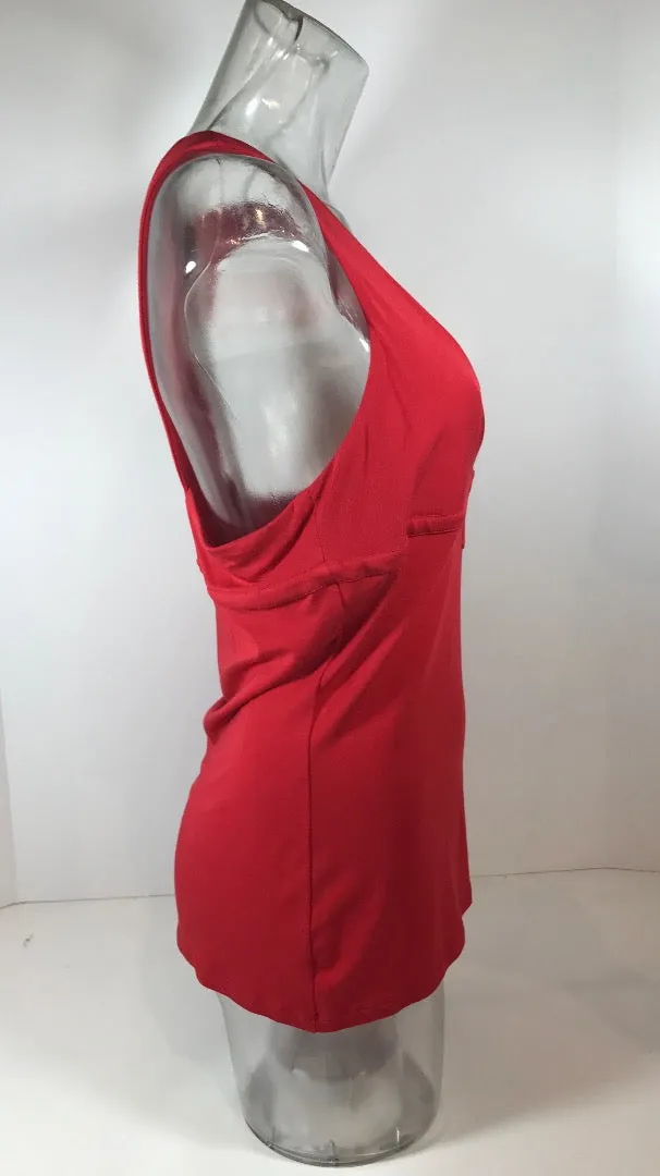 GIANNI VERSACE Red V- Neck Tank Top Size 44