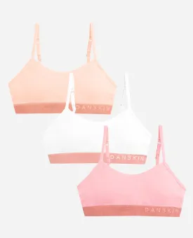 Girls 3-Pack Seamless Bra With Lurex Logo Band