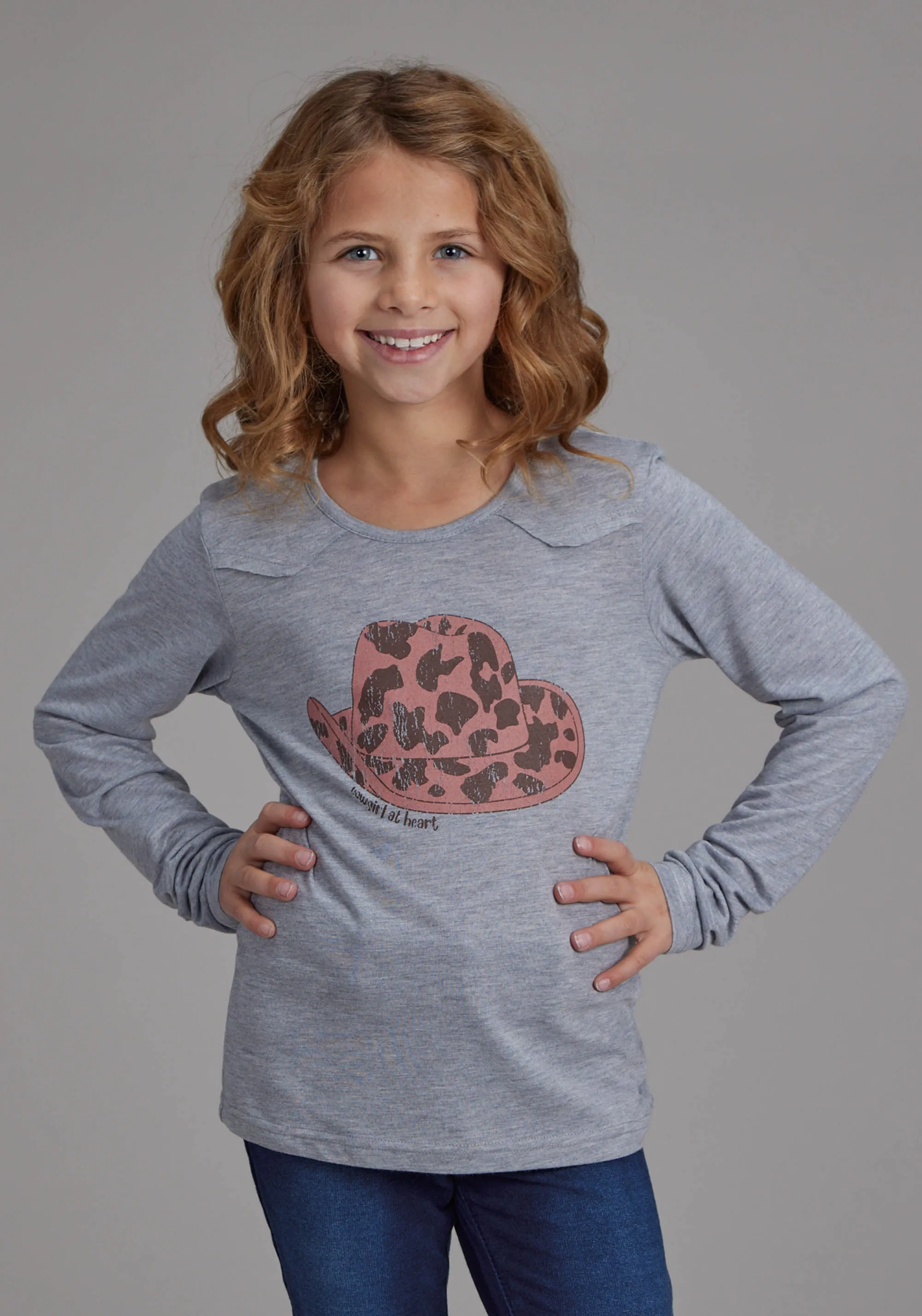 Girl's Roper Heather Grey Jersey Tee