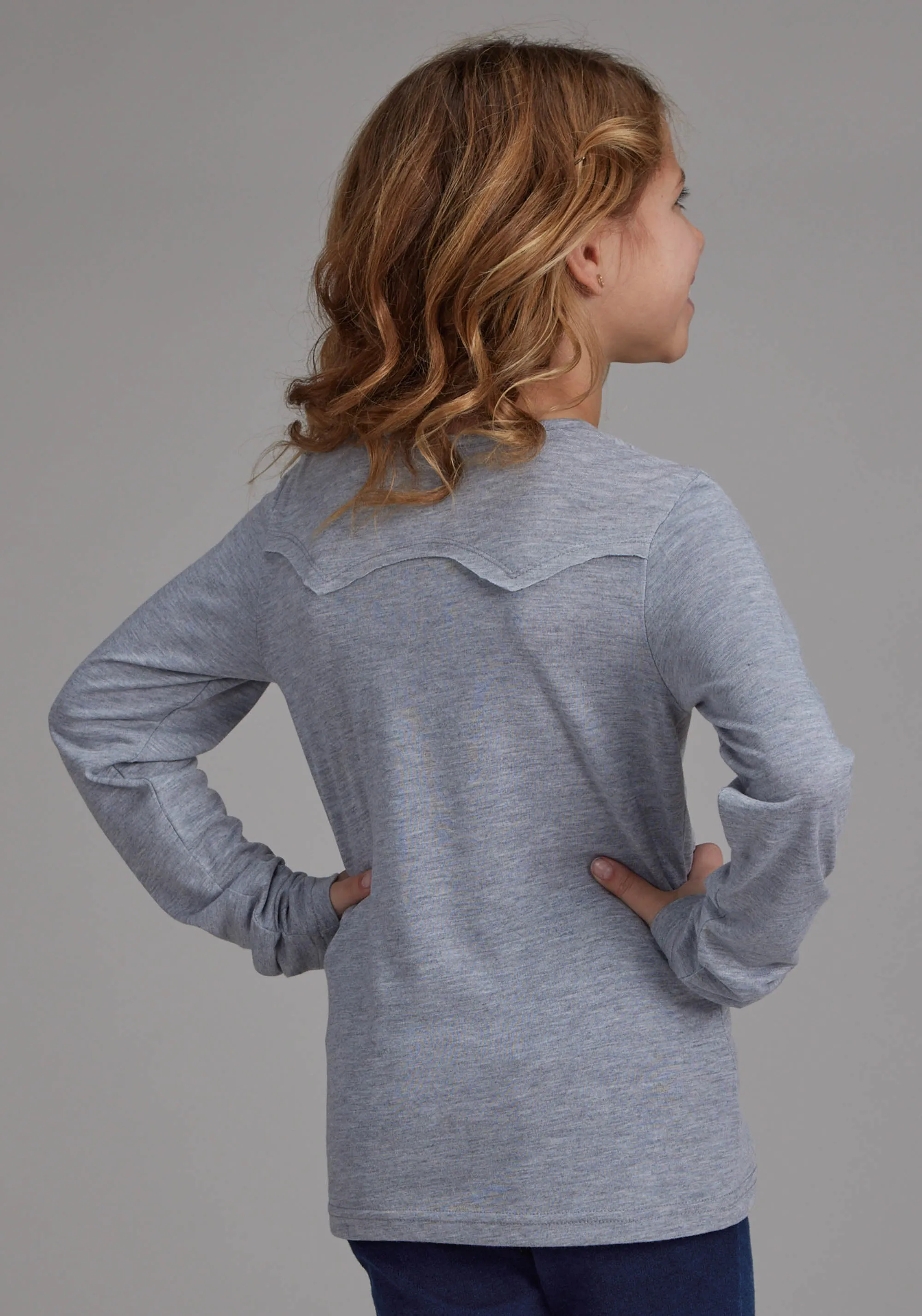 Girl's Roper Heather Grey Jersey Tee