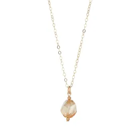 Gold Filled Golden Shadow Diamond Crystal Pendant Necklace