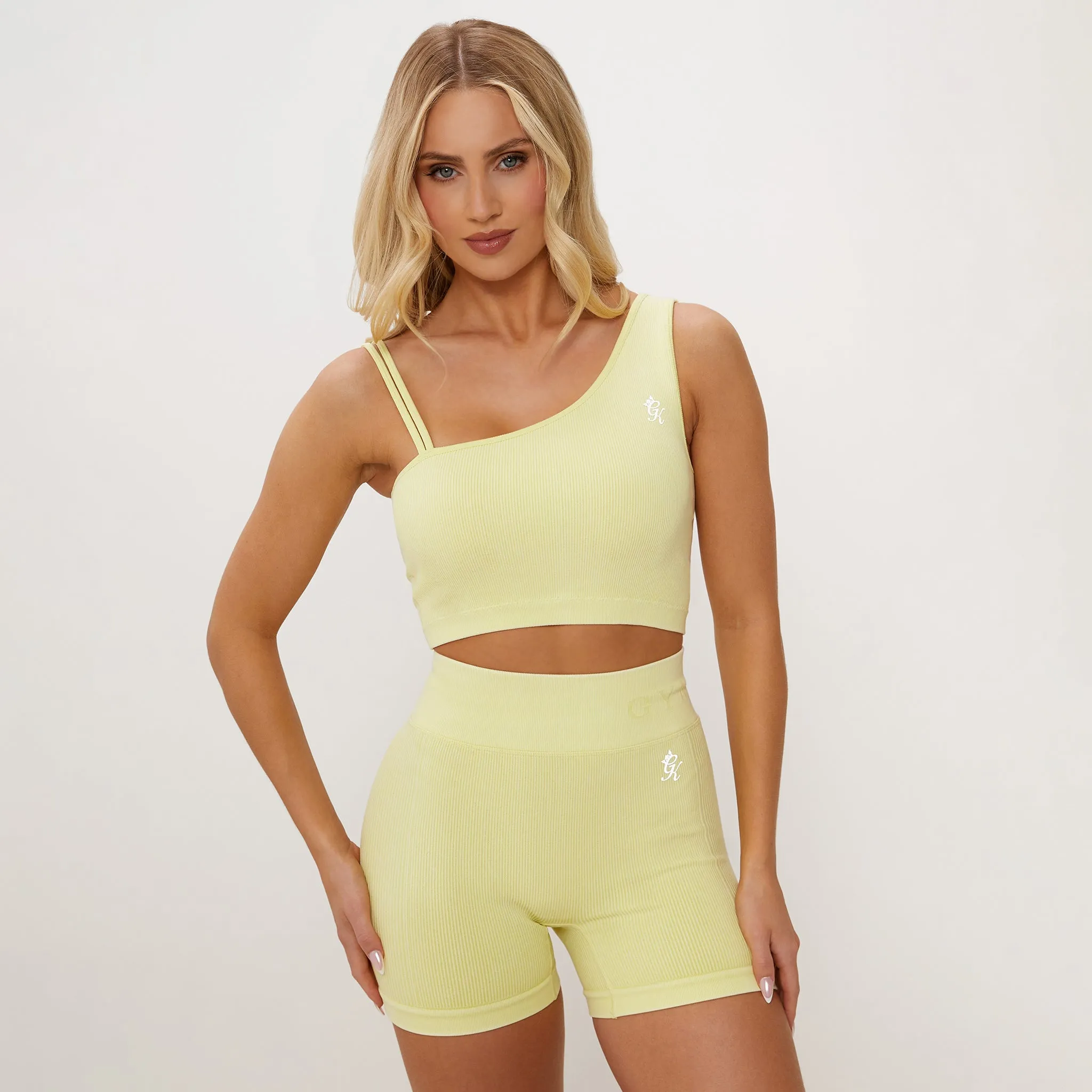 Gym King Formation Asymmetric Bra - Washed Lemon Sherbet